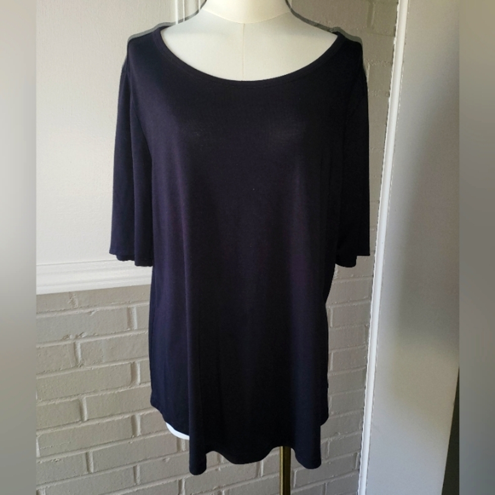 Lane Bryant Black Short Sleeve Top